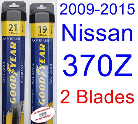 2009-2015 Nissan 370Z Replacement Wiper Blade Set/Kit (Set of 2 Blades) (Goodyear Wiper Blades-Assurance) (2010,2011,2012,2013,2014)