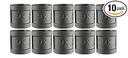 Black Cast Pipe Fitting, Coupling, 3/4", 10-Pack