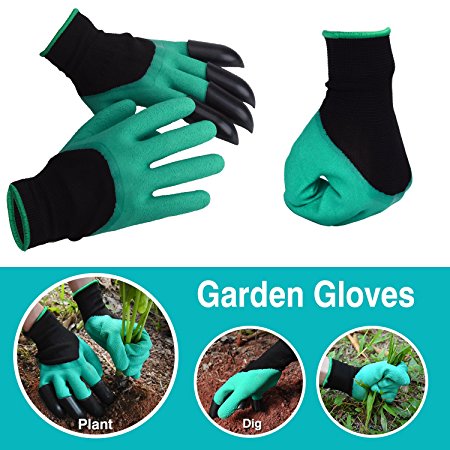 WEBSUN Garden Genie Gloves with Claws Waterproof Genie Gloves for Digging and Planting (Right Hand Claw)