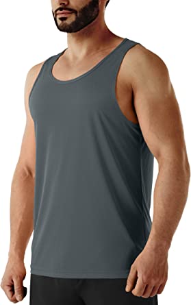 URBEST Men's Neon Workout Sleeveless Shirts Quick Dry Swim Beach Muscle Gym Running Athletic Tank Top