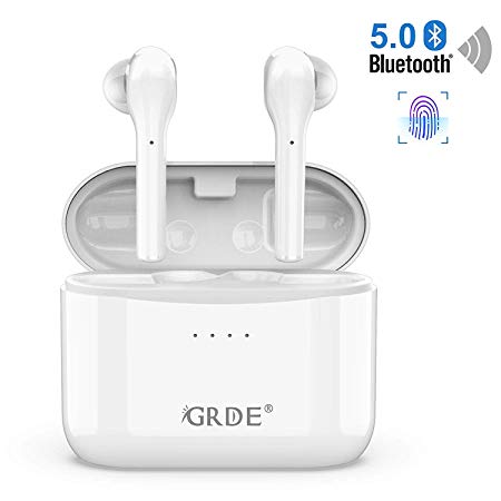 Wireless Earbuds, Bluetooth Headphones 5.0 with Dual Dynamic Drivers, aptX High Resolution Audio, IPX5 Sweatproof 32Hr Playtime in-Ear TWS Stereo Headset w/Mic for Running, Gym & Sport (White)