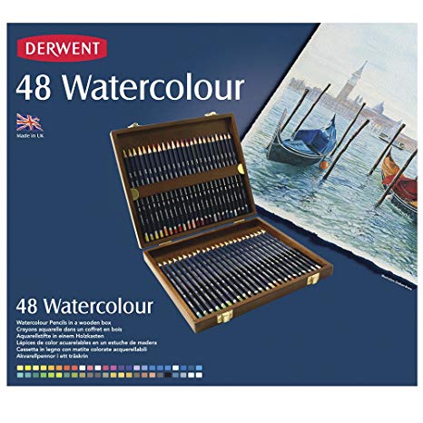 Derwent Watercolour Pencils, Set of 48 in Wooden Gift Box, Professional Quality, 0700758, Multicolour