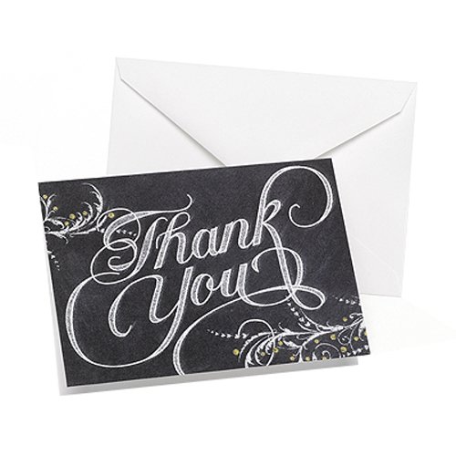 Hortense B. Hewitt 50 Count Whimsical Chalkboard Thank You Cards