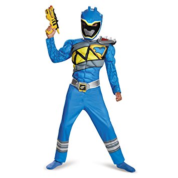 Disguise Blue Ranger Dino Charge Classic Muscle Costume, Small (4-6)