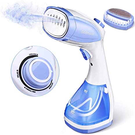 Godmorn Handheld Steamer for Clothes, Garment Steamer, Stepless Adjustable Steam Flow Mini Travel Steamer, Vertical & Horizontal Use Portable Fabric Wrinkle Remover with Trigger Lock, Home Steam Iron