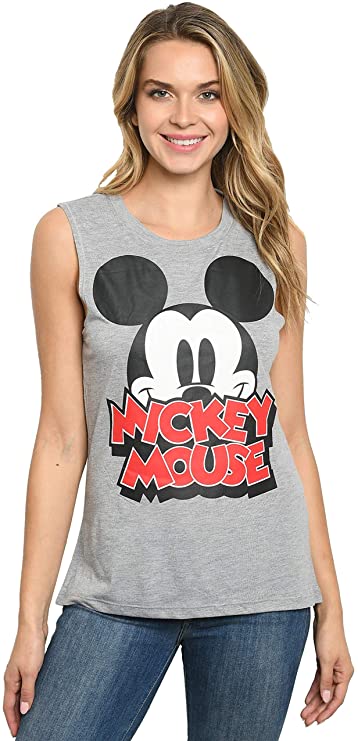 Disney Women's Tank Top Mickey Mouse Print Sleeveless T-Shirt