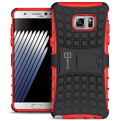 Galaxy Note 7 Phone Case, CoverON® [Atomic Series] Hybrid Armor Cover Tough Protective Hard Kickstand Phone Case for Samsung Galaxy Note 7 - Red