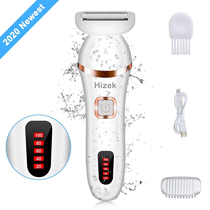 Electric Razor for Women, Hizek Lady Electric Shaver,Painless Wet and Dry Bikini Trimmer with LED Display,for Arm,Armpit,Bikini Line,Leg,Back