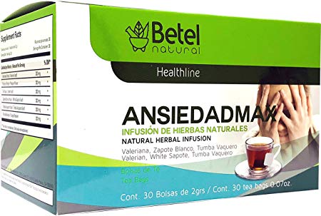 Ansiedadmax Tea by Betel Natural - Natural Support for Stress and Anxiety - 30 Tea Bags