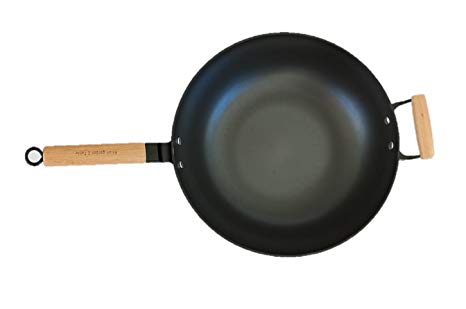 AG2T Light weight 14" cast iron flat bottom wok