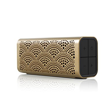 BRAVEN LUX Portable Wireless Bluetooth Speaker [12 Hr Playtime][Water Resistant] Built-In 1400 mAh Power Bank Charger - Gold