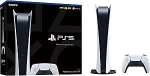 Sony PS5 PlayStation 5 Digital Edition Gaming Console - 4K-TV Gaming, 16GB GDDR6 RAM, 825GB Ultra-High Speed SSD, 120Hz 8K Output, WiFi 6