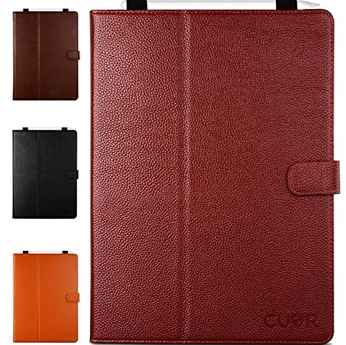 CUVR Leather Auto Sleep, Pencil Holder Stand Case for iPad Pro 12.9-Inch - Oxblood