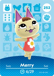 Merry - Nintendo Animal Crossing Happy Home Designer Amiibo Card - 252