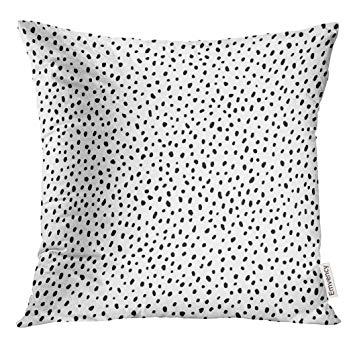 VANMI Throw Pillow Cover Spot Polka Dot Simple Structure Abstract with Many Scattered Pieces Black and White Design for Scatter Decorative Pillow Case Home Decor Square 18x18 Inches Pillowcase