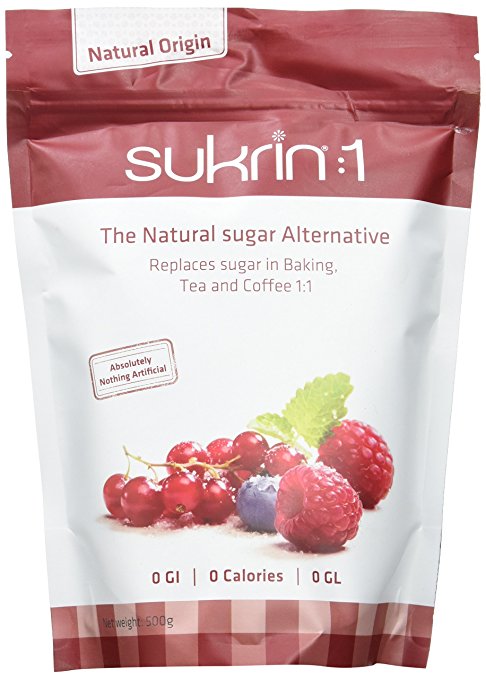 Sukrin 1 All Natural Zero GI Zero Kcal Granulated Stevia Sweetener Sugar Alternative 500 g