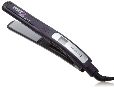 Remington S7901 Wet 2 Straight Slim Plate Wet/Dry Ceramic Hair Straightening Iron with Tourmaline, 1-inch, Purple