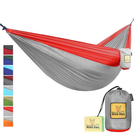 The Ultimate Single & Double Camping Hammocks- The Best Quality Camp Gear For Backpacking Camping Survival & Travel- Portable Lightweight Parachute Nylon Ropes and Carabiners Included!