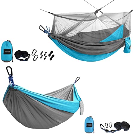 Kootek Camping Hammock Double & Single Portable Hammocks Parachute Lightweight Nylon with Tree Straps for Outdoor Adventures Backpacking Trips