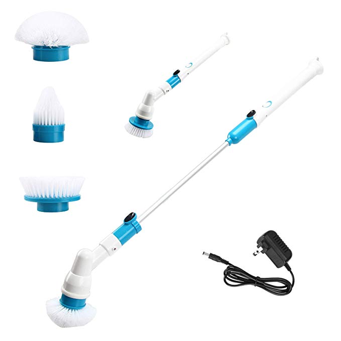 Spin Scrubber Electric Powerful Cleaning Brush with Extension Handle Tub and Tile Scrubber for Bathroom Floor Tiled Wall and Bathtub