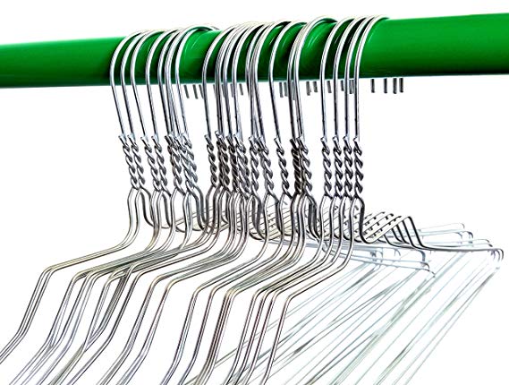 Homeneeds Inc 100 Silver Wire Hangers 18" Clothes Hangers, 14 Gauge Strong (100 Silver)