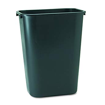 Rubbermaid Commercial 295700BK Deskside Plastic Wastebasket, Rectangular, 10 1/4 gal, Black