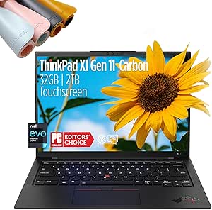 Lenovo ThinkPad X1 Carbon Gen 11 Carbon Touchscreen 14"" WUXGA Ultrabook - Intel Core i7-1365U vPro, 32GB LPDDR5 RAM 2TB SSD, Backlit Keyboard, Fingerprint Thunderbolt, Windows 11 Pro, Black