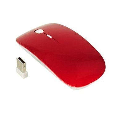 Cesert 24ghz Wireless Optical USB Mouse with Receiver for Macbook Air Pro Acer Chromebook and All Laptop Red