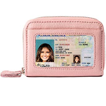 RFID Blocking Leather Wallet for Women,Excellent Women's Genuine Leather Credit Card Holder