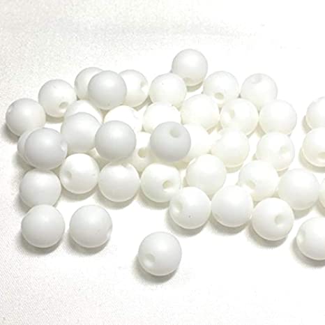 Silicone Beads for Teething | 12mm 100pc Jewelry Making Beads | Food Grade BPA Free Chewable Beads for Teethers, Nursing Necklaces, Bracelets (12mm, 1 White)
