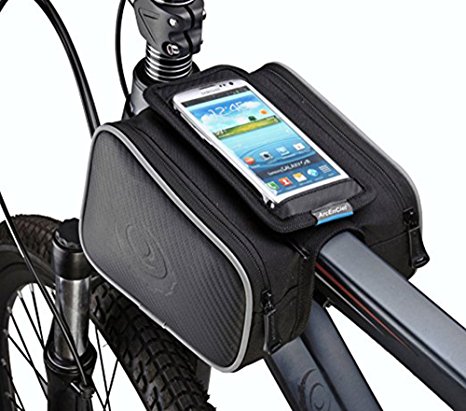 Bicycle Handlebar Phone Bag - Bilateral Bundle Waterproof Bike Storage Bag Saddle Bag on The Front Beam Mobile Phone Holder ≤ 5.7" Screen By Kolodo