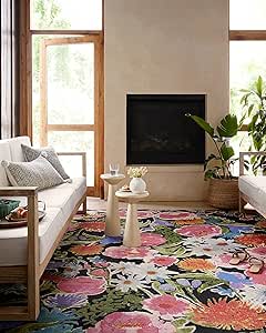 Loloi II Botanical Black/Multi 3'-11" x 5'-11" Accent Rug