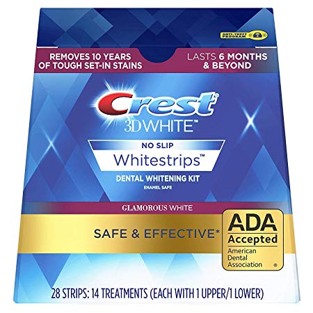 Crest 3D White Glamorous White Whitestrips Dental Teeth Whitening Strips Kit, 14 Treatments - Lasts 6 Months & Beyond