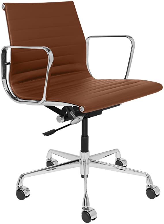 SOHO Premier Management Chair (Ribbed, Brown)