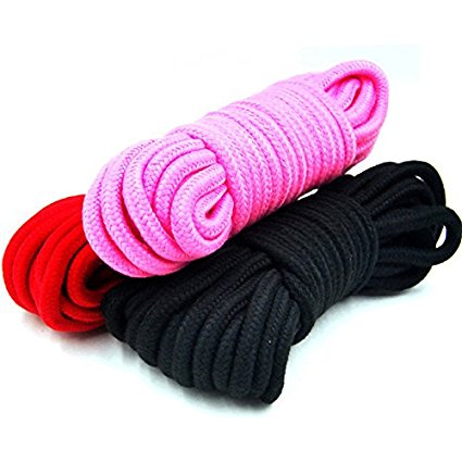 Yamde 3Pcs BDSM Bondage Restraint Soft Silk Rope 32-foot 10m Long Soft Cotton Rope