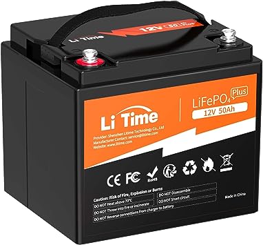 LiTime 12V50Ah リン酸鉄リチウムイオンバッテリー 12V100Ah AGMバッテリーの理想的な交換品 4000 回以上サイクル より効率的な出力 大幅な軽量化 LiFePO4リチウムイオンバッテリー ボート、マリン、トローリング モーター、キャンプ、キャンピングカーなどに最適