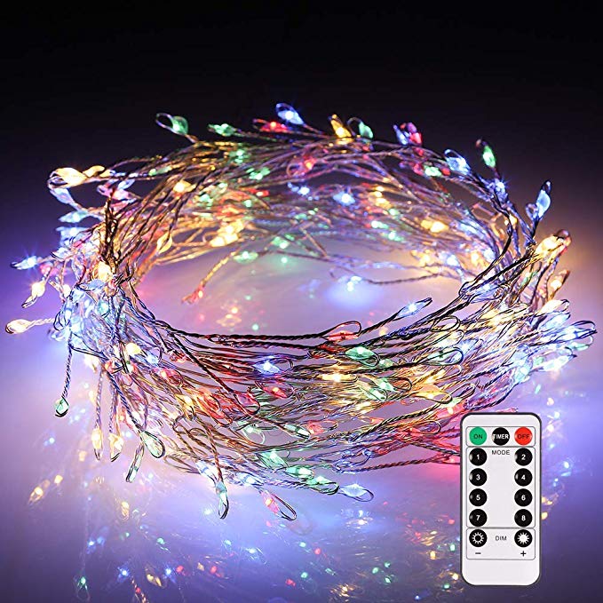ECOWHO Fairy Lights Battery Operated, 200 LED String Lights Dimmable with Remote Control, Waterproof Decorative Lights for Bedroom Wedding Patio Garden Party (Multicolor)