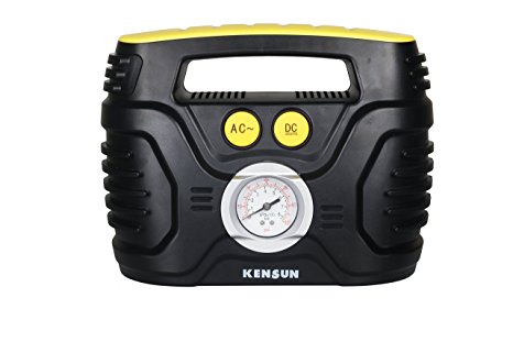 Kensun AC/DC Swift Performance Air Compressor Tire Inflator with Analog Display - 18/20L/min