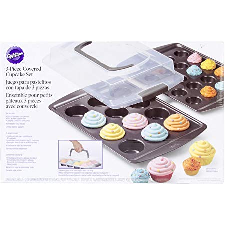 Wilton 2105-0121 3-Piece Nonstick Covered Cupcake Set