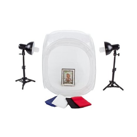 StudioPRO Product Photography Cube White Table Top Cube Lighting Tent Kit, 20"