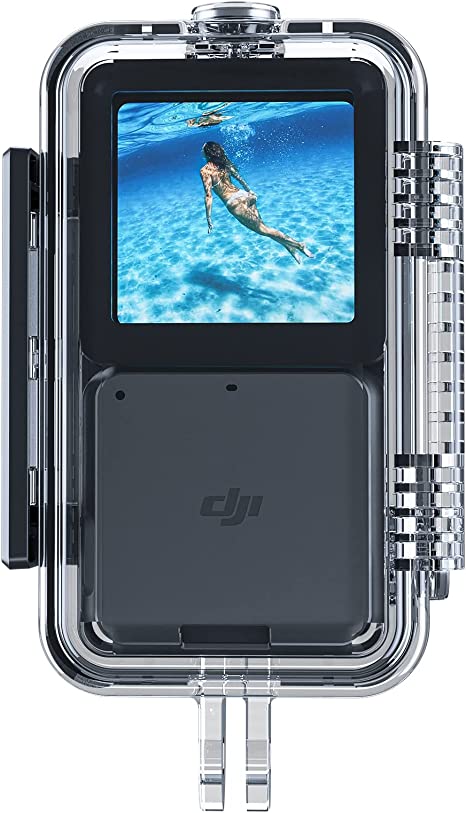 TELESIN Waterproof Case for DJI Action 2 Camera, Underwater Housing Shell Cage Supports 45M/148FT Deep Diving Scuba Snorkeling with Quick Release Bracket Screw Accessories