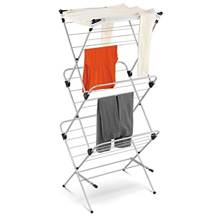 Honey Can Do - Best 3-tier Silver Mesh Top Stainless Steel Clothes Drying Rack (For Indoor or Occasional Outdoor Use)