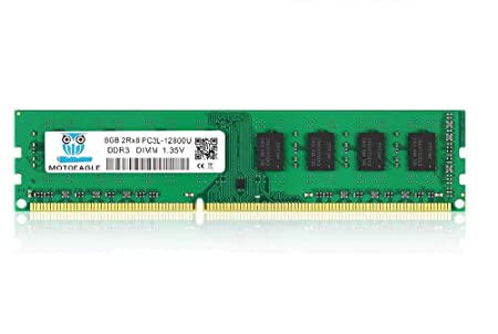 Motoeagle DDR3L-1600 UDIMM 8GB PC3 PC3L 12800U Non ECC Unbuffered 1.35V/1.5V CL11 2Rx8 Dual Rank 240 Pin UDIMM Desktop Memory Ram Module Upgrade