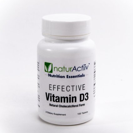 Best Effective Vitamin D3 5000 iu by naturActiiv - Potent Pro Quality Vitamin D - 100 Love It Guarantee - No GMO Oils or Additives -Helps End Vit D Deficiency - 100 microtabs