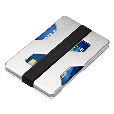 ROCO Minimalist Aluminum Slim Wallet RFID BLOCKING Money Clip - No.2