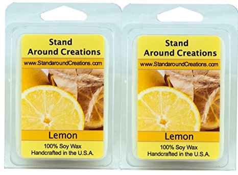 100% All Natural Soy Wax Melt Tarts - Set of 2 - Lemon - Fresh lemons sunny and tart, bursting with citrusy zing! - 3ozs./ea. - Naturally Strong Scented