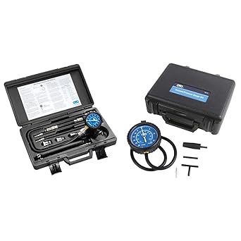 OTC 5605 Deluxe Compression Tester Kit with Carrying Case for Gasoline Engines & 5613 Vacuum/Pressure Gauge Kit