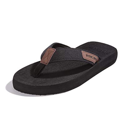 FITORY Men's Flip-Flops, Arch Support Thongs Comfort Slippers for Beach Size 7-13