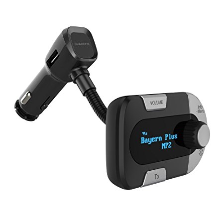 Perbeat In-Car Universal DAB Adapter DIGITAL RADIO with FM Transmitter,DAB Plus Radio Adapter with USB Car Charger/AUX Out/ON/OFF Switch