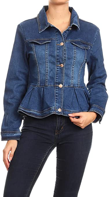 Women's Plus / Juniors Size Premium Denim Premium Bodice Long Sleeve Jacket